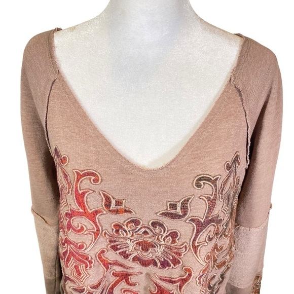 Soft Surroundings Women S Embroidered Pullover V Neck velvet applique Sweater - Picture 5 of 11